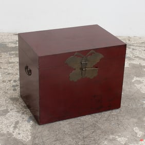 Red Painted Asian Style Chest