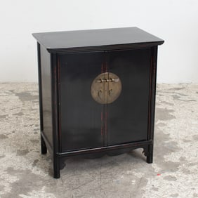 Asian Style Black Lacquer Cabinet
