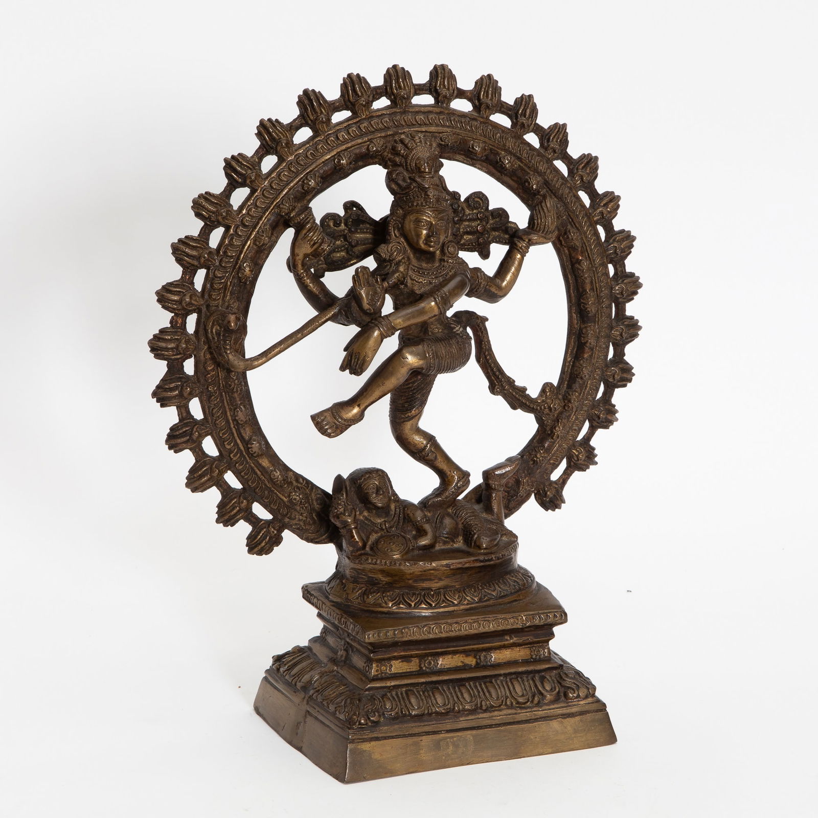 Bronze Figure of Shiva: . (14' h x 12" w x 5 1/4" d) Good