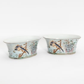Pair of Jeanne Reeds Porcelain Jardinieres