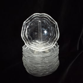 Set of Nine Tiffany & Co. Glass Plates