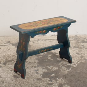 Painted Decorated Wood Bench