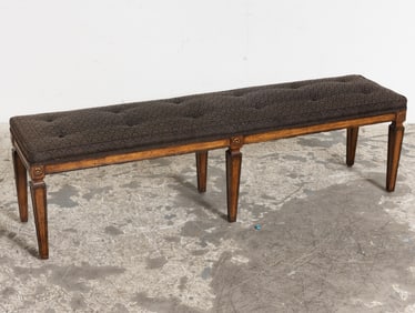 Mahogany Upholstered Long Bench