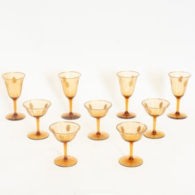 Group of Nine Tiffin-Franciscan Chairman Gold Stemware