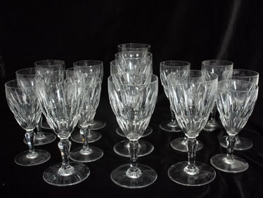 Group of Fourteen Baccarat Cut Glass Stemware