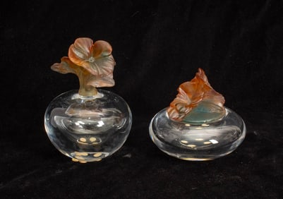 Two Daum Glass Bottles