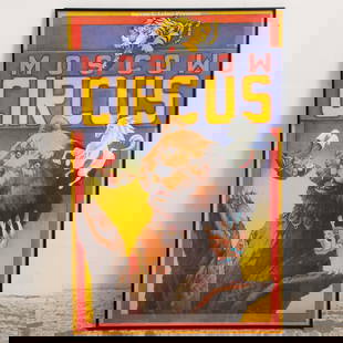 Moscow Circus Poster: . (35 1/4" h x 25 1/2" w) Crack to glass