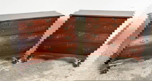 Pair of Bombe Style Chest of Drawers