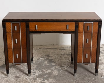 Art Deco Style Mahogany and Chrome Desk