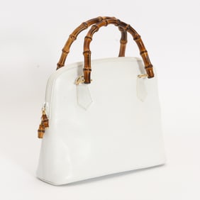 Gucci Leather Bamboo Handle Handbag
