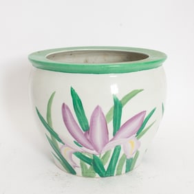 Hand Painted Glazed Ceramic Planter