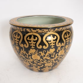 Chinese Gilt Decorated Porcelain Fish Bowl