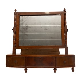 Georgian Style Mahogany Shaving Mirror