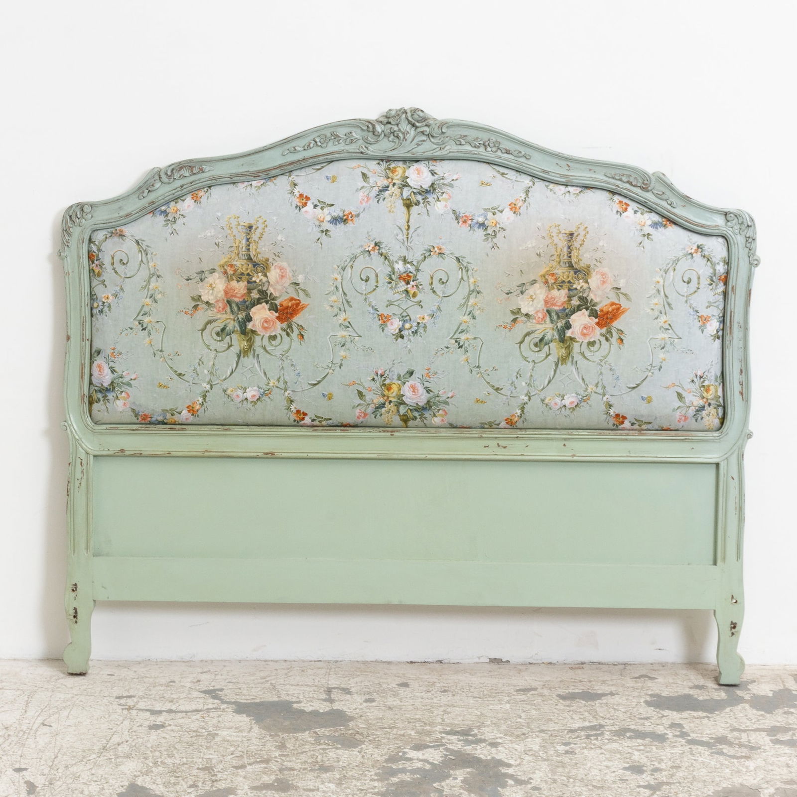 Louis XV Style Painted Wood Queen-Size Headboard (1 of 5)