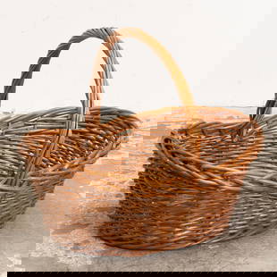 Oversized Rattan Basket: . (27" h x 33" w x 26" d) Cracks