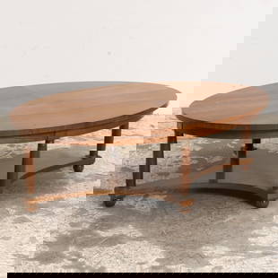Baker Neoclassical Style Mahogany Veneered Coffee Table: . (17" h x 52" w x 32" d) Scratches and dings