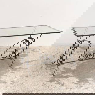 Wrought Iron Table: . (30" h x 60 1/2" w x 30 1/2" d) Overall wear