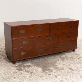 Baker Campaign Style Mahogany Chest of Drawers