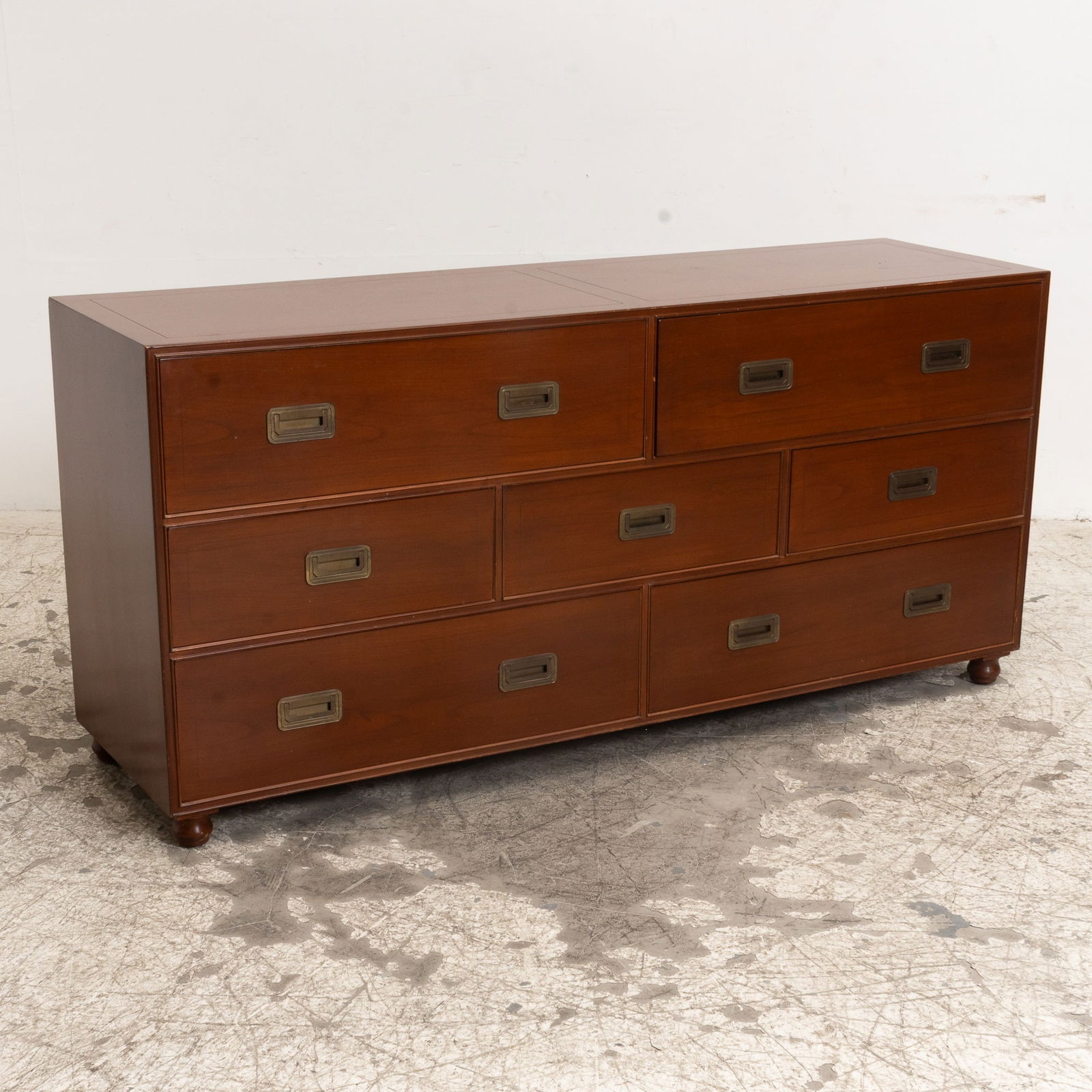 Baker Campaign Style Mahogany Chest of Drawers (1 of 9)