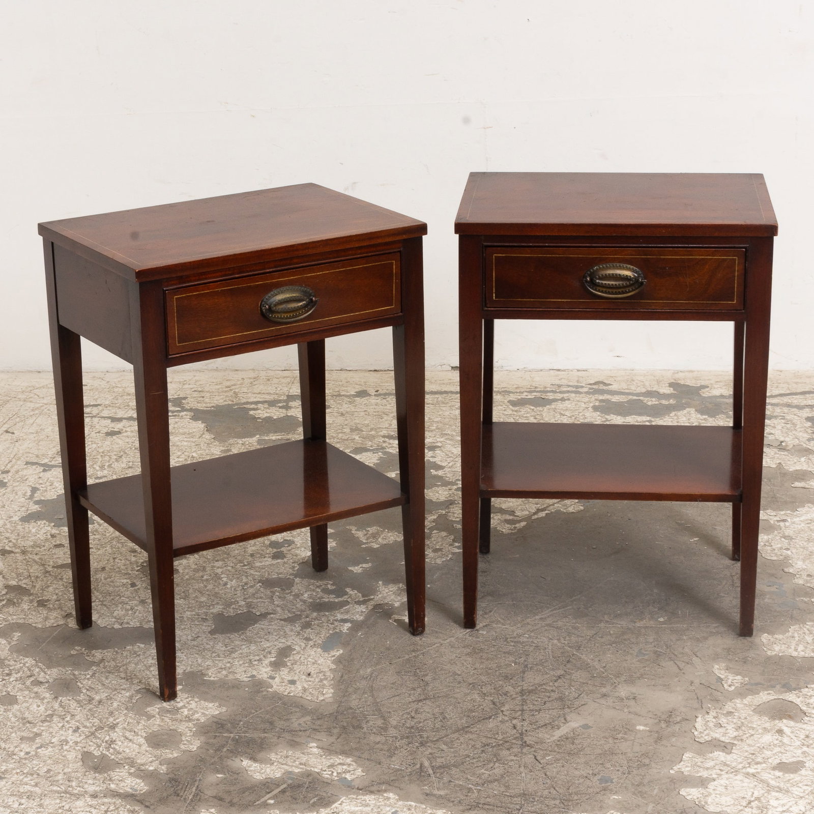 Pair of Mahogany Nightstands: . (28"h x 20" w x 15" d) overall wear