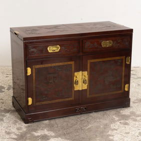 Chinese Style Carved Wood Sideboard