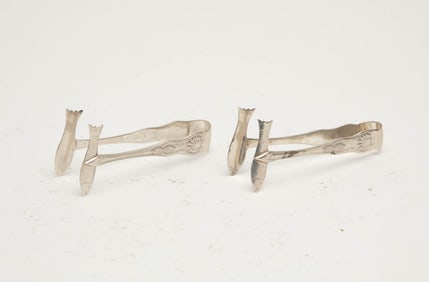 Pair of Sterling Fish End Tongs