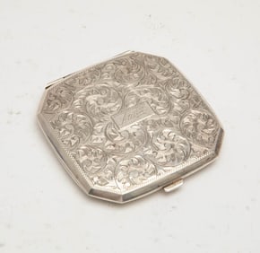 Sterling Etched Compact