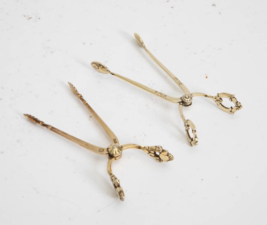 Georg Jenson Gilt Plated Sterling Sugar Cube Tong; (1 of 3)