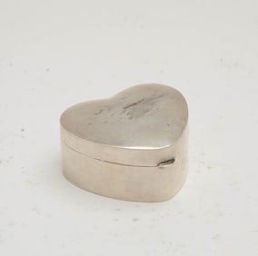Sterling Heart Form Jewelry Box