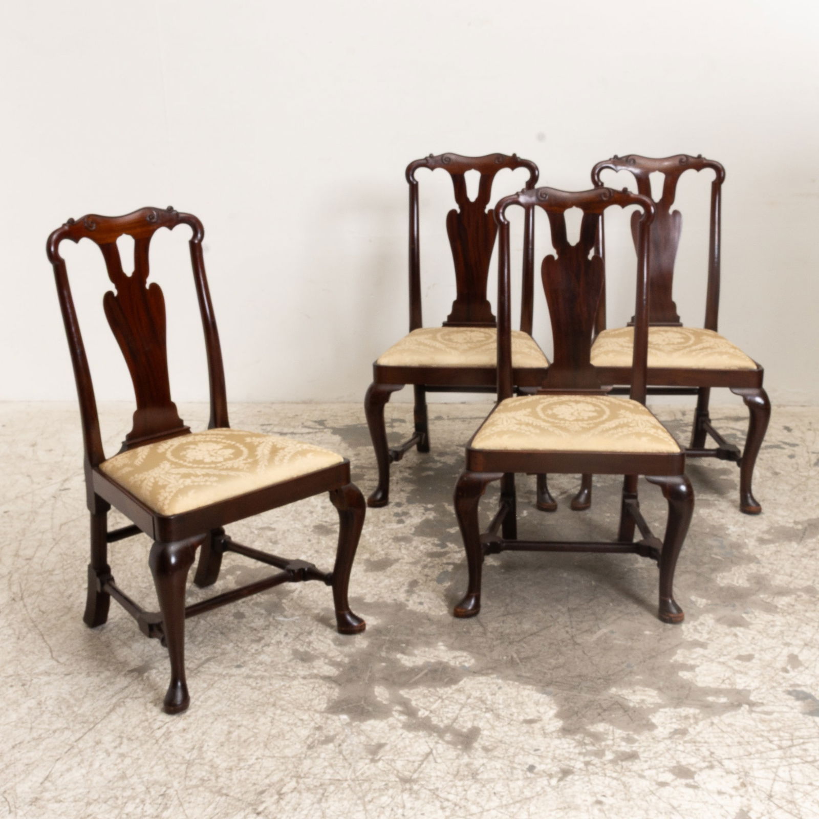 Set of Four Queen Anne Style Side Chairs (1 of 8)