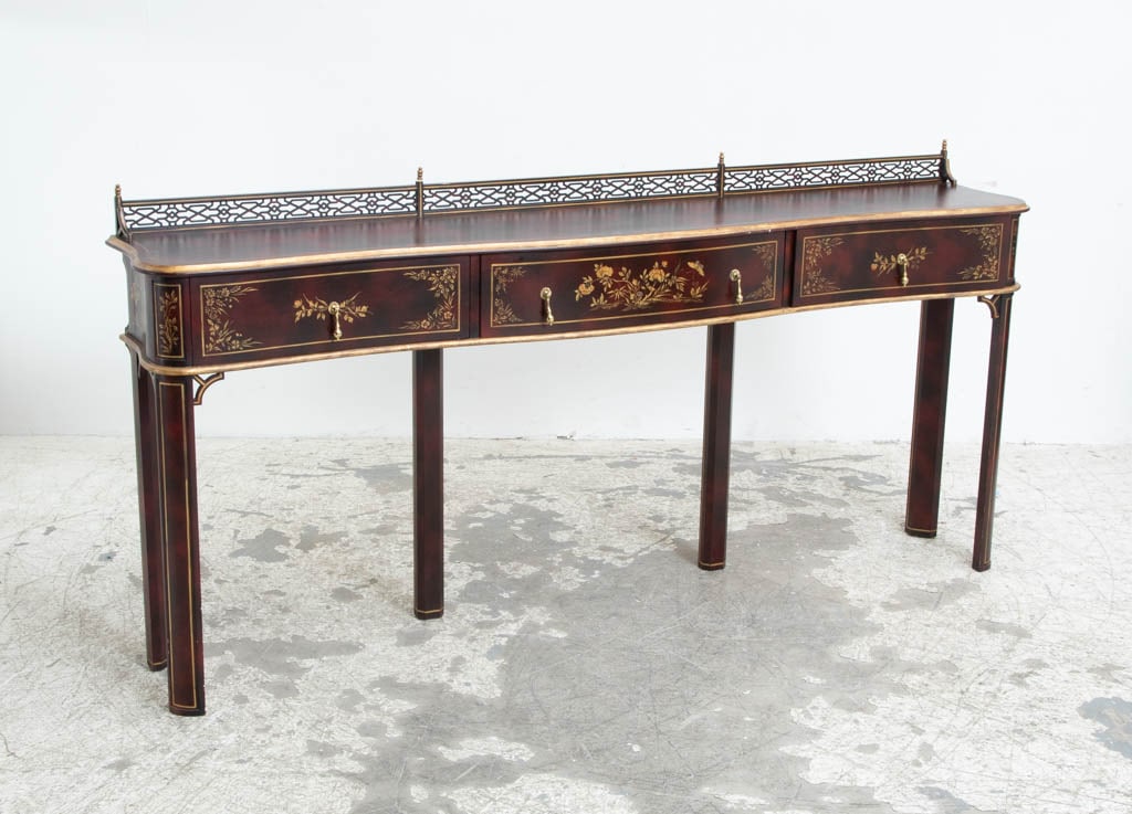 Dark Red Lacquered and Parcel Gilt Serving Table (1 of 7)