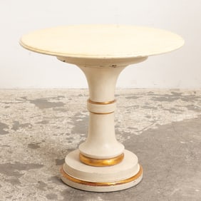 Cream Painted Faux Marble Top Breakfast Table