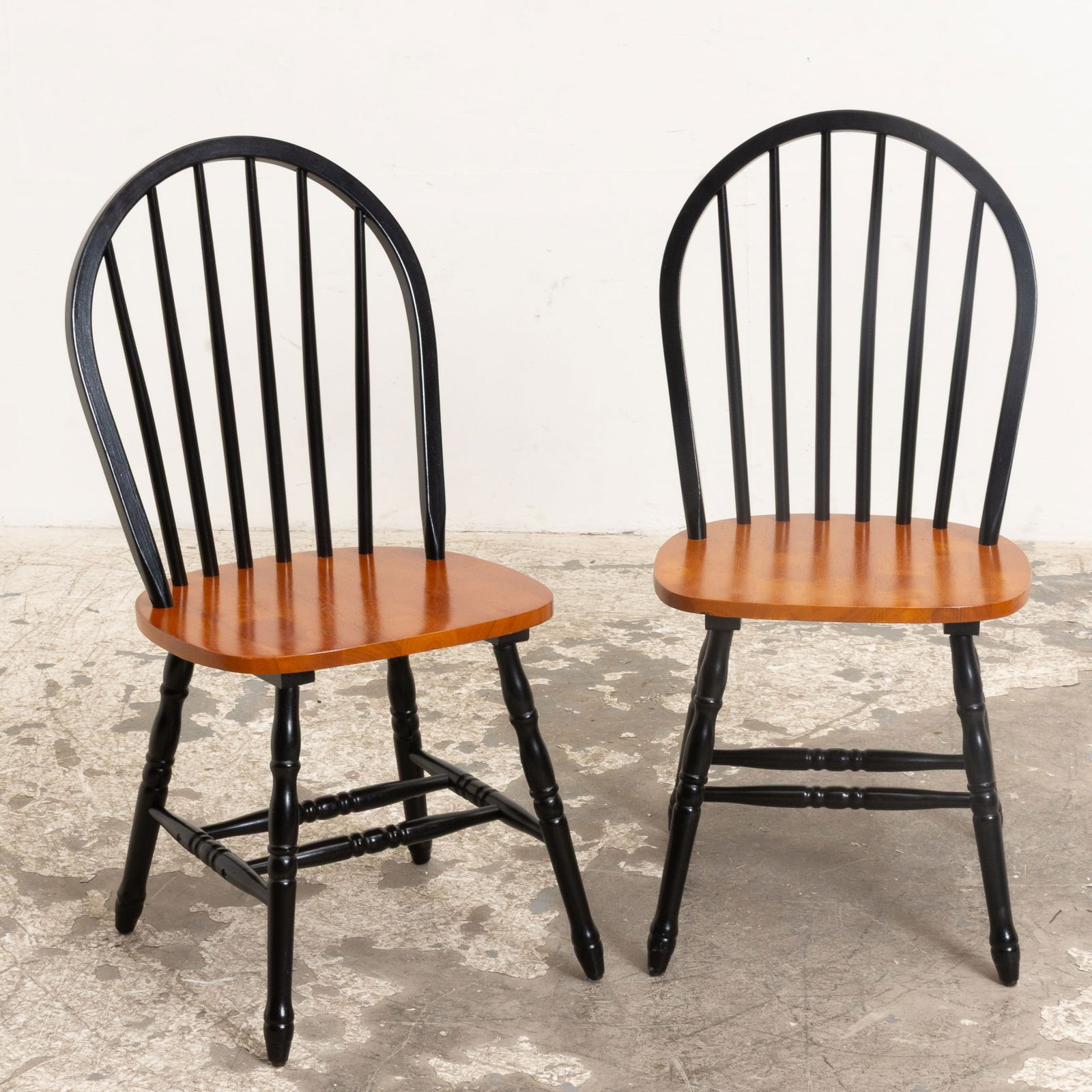 Pair of Black Painted Windsor Chairs (1 of 5)