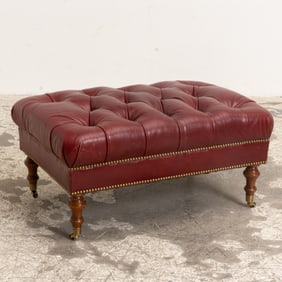 Leather Upholstered Ottoman