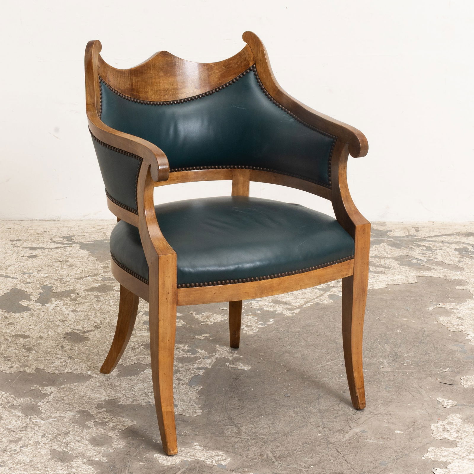 Regency Style Leather Upholstered Armchair (1 of 5)