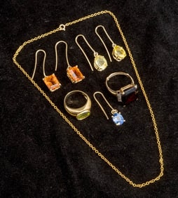 Group of Gold, Colored Stone and Diamond Jewelry
