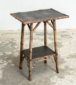 Victorian Bamboo and Lacquer Side Table