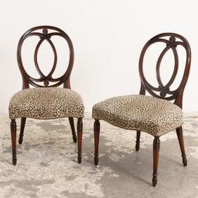 Pair of Mahogany Balloon Back Side Chairs