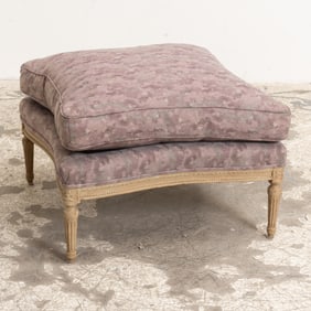 Louis XV Style Purple Upholstered Ottoman