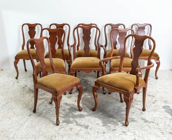 Set of Ten Queen Anne style Dining Chairs