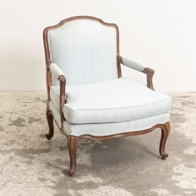 Louis XV Style Upholstered Open Armchair