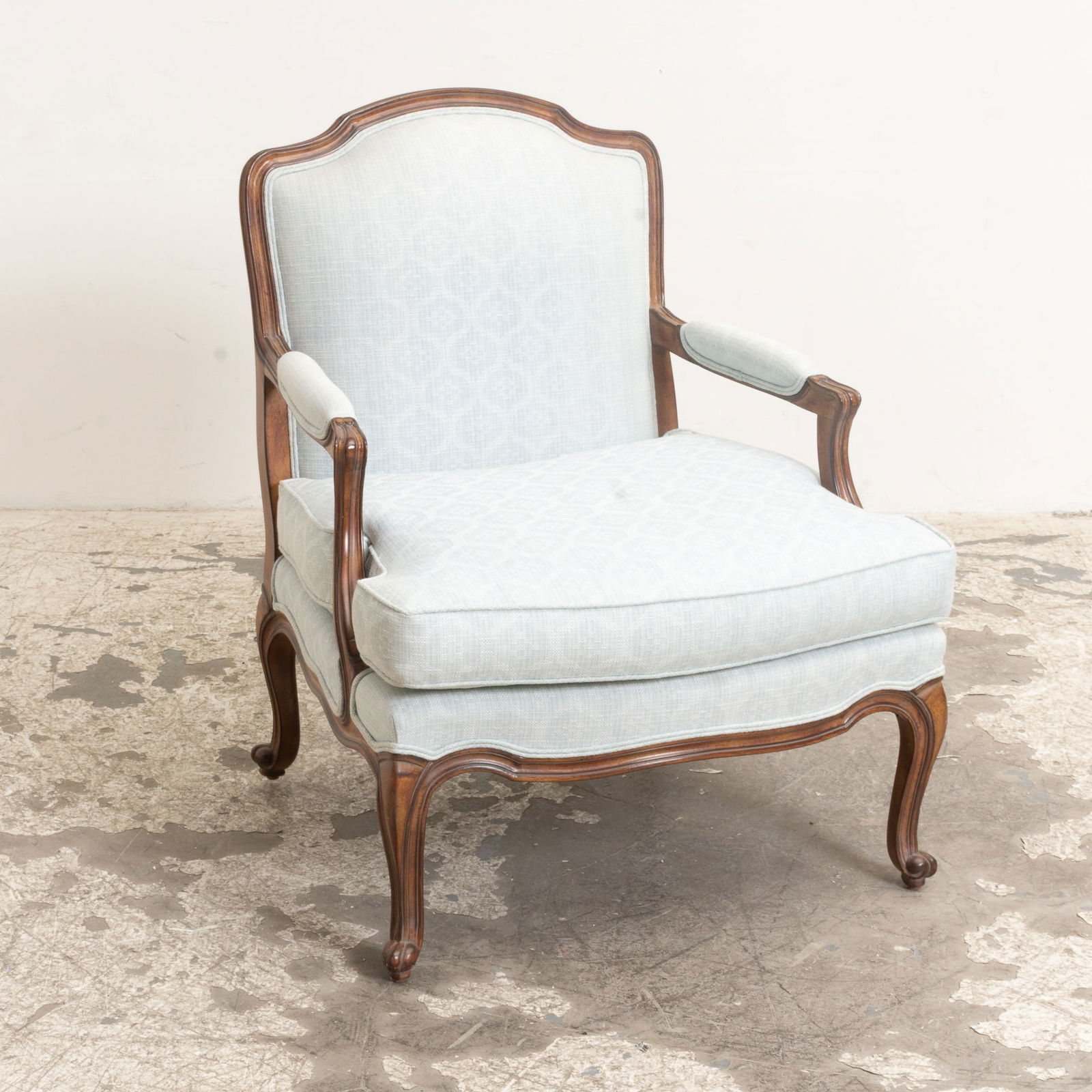 Louis XV Style Upholstered Open Armchair (1 of 5)