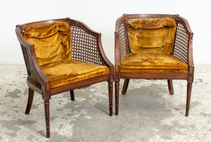 Pair of Caned Armchairs