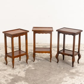 Group of Three Similar Italian Provincial Walnut Side Tables