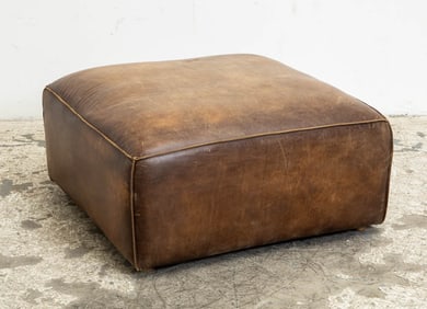 Brown Leather Ottoman