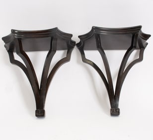 Pair of Painted Wood Wall Brackets