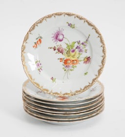 Set of Eight Dresden Porcelain Plates