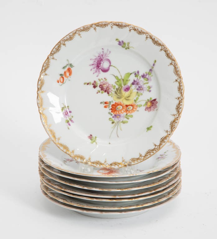 Set of Eight Dresden Porcelain Plates (1 of 3)