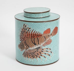 Fabien Jouvin Paris Cloisonne Lidded Jar