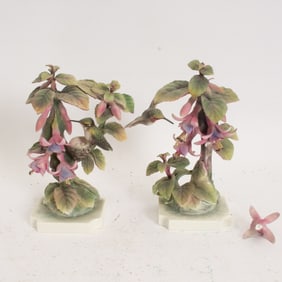 Pair of Royal Worcester Dorothy Doughty Porcelain Hummingbird Figures